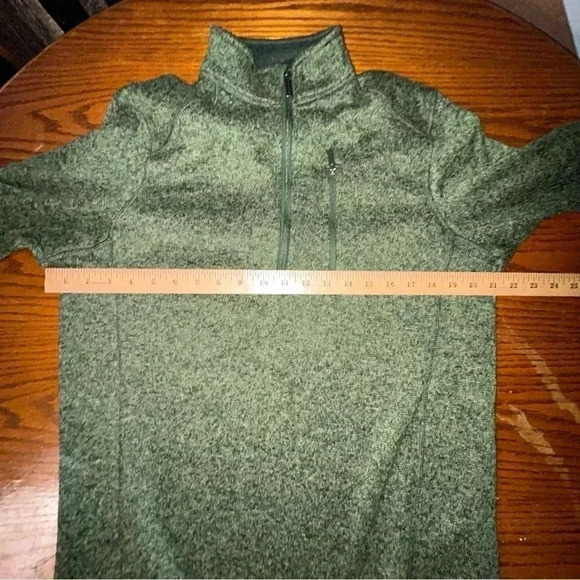 Woolrich Men Medium Green Heather Half Zip Long Sleeve Pullover Sweater Gorpcore - Picture 9 of 10